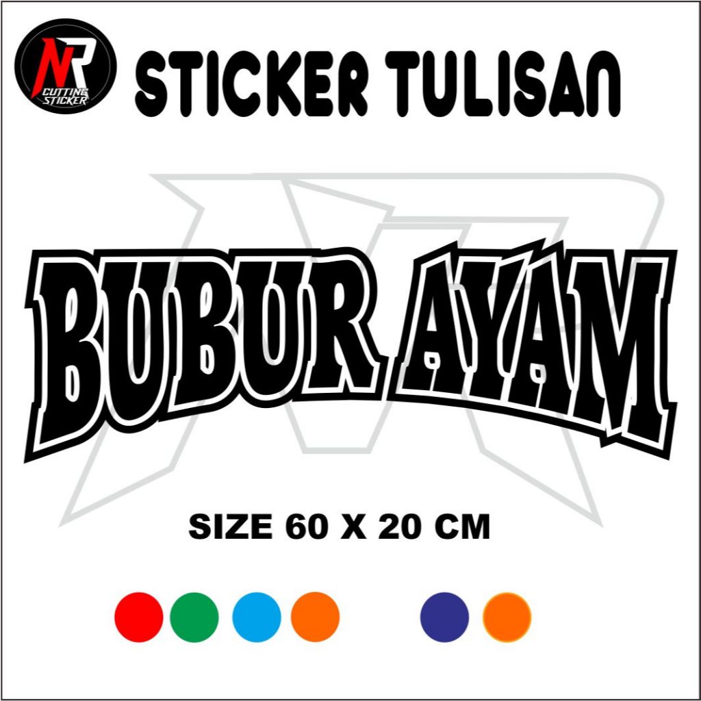 

STICKER TULISAN BUBUR AYAM STICKER TEMPELAN UNTUK NA MA JUALAN DI GEROBAK RODA