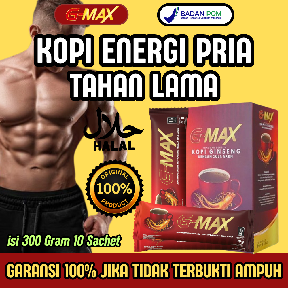 

G-MAX Kopi Ginseng Herbal Kopi Stamina Pria 100% ORIGINAL BPOM