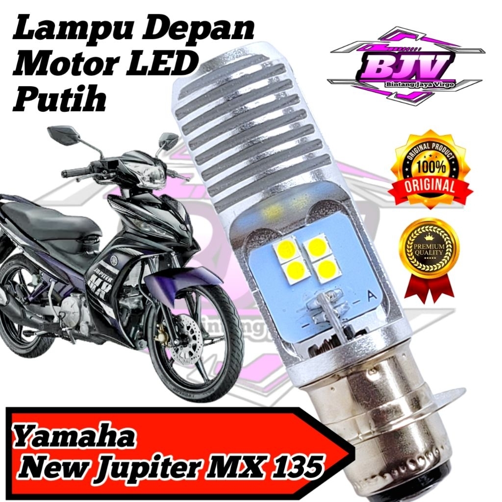 Lampu Depan Motor Yamaha New Jupiter Mx 135 LED Putih Ac/Dc 12Volt Pengganti Dop/Bohlam Standart T19