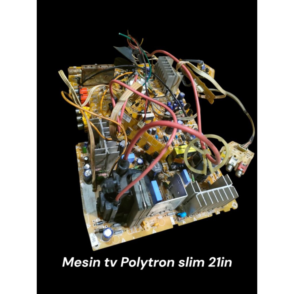 mesin tv Polytron slim21in copotan dari tv blum uji tes/gembling
