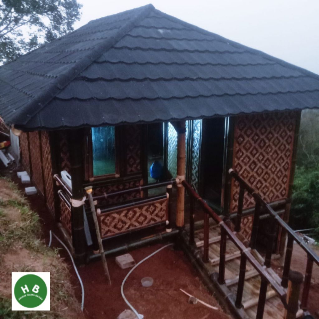 rumah bambu, villa saung bambu | harga M²