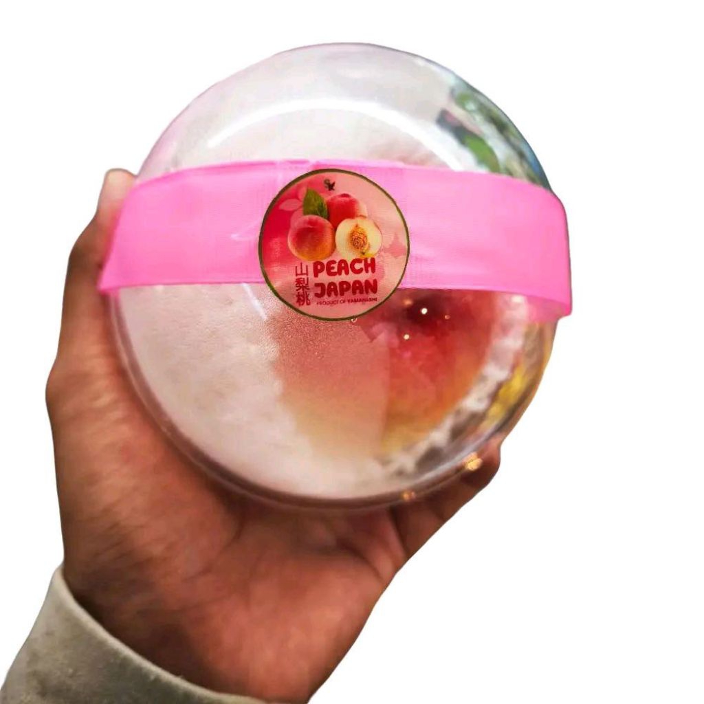 

Buah peach jepang original import manis wangi segar jumbo pack -+ 350 gram