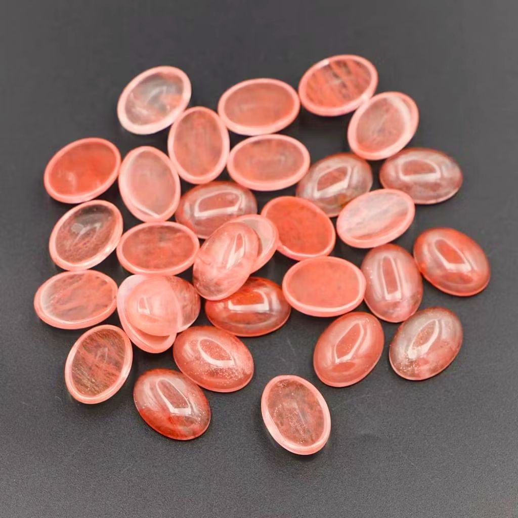 Batu Akik Lepasan Natural Rutilated Quartz Kecubung  Rambut Merah Terbaik
