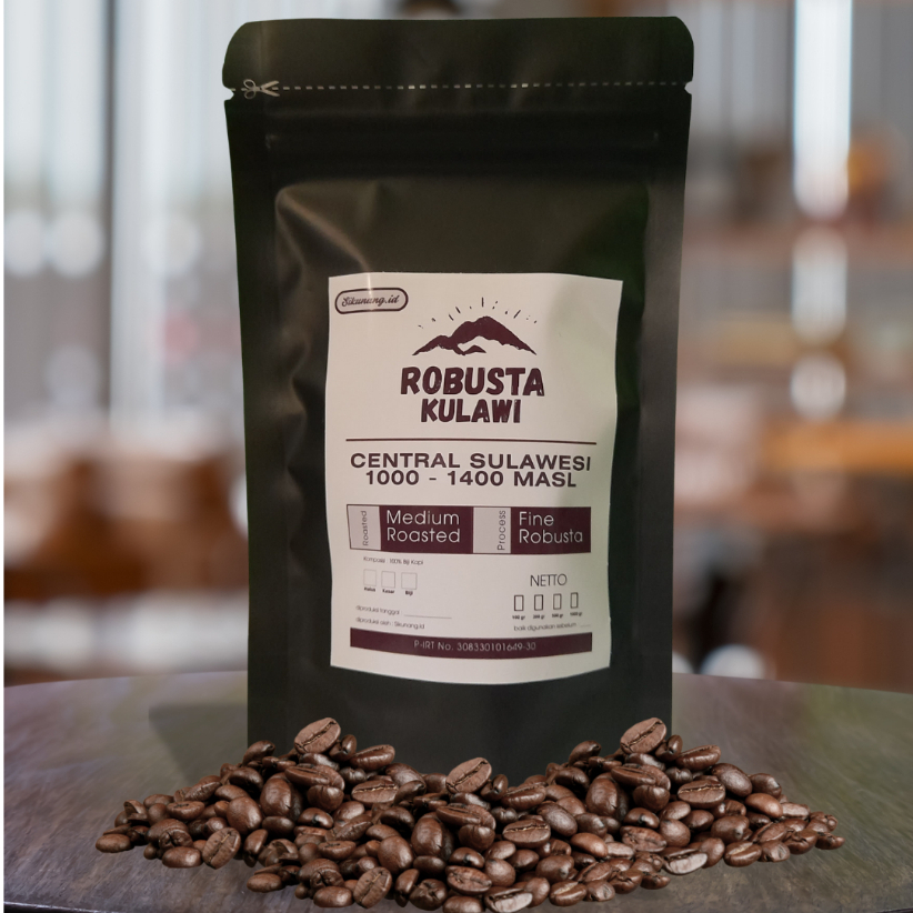 

Kopi Robusta Kulawi Khas Sulawesi Tengah Netto 100 Gram