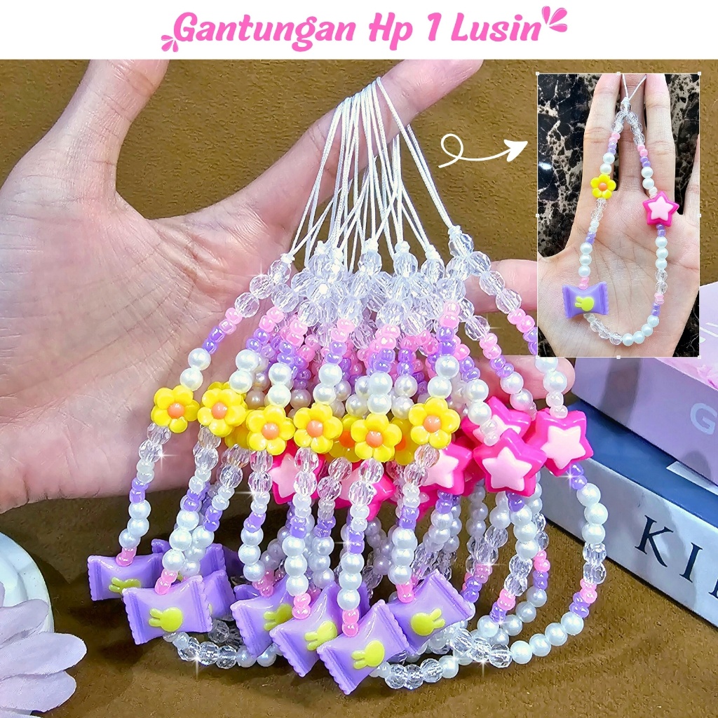 Bangpredi89 - (12 Pcs) Gantungan HP Phone Strap Bag Charm Gantungan Kunci Grosir Lusinan - GH076