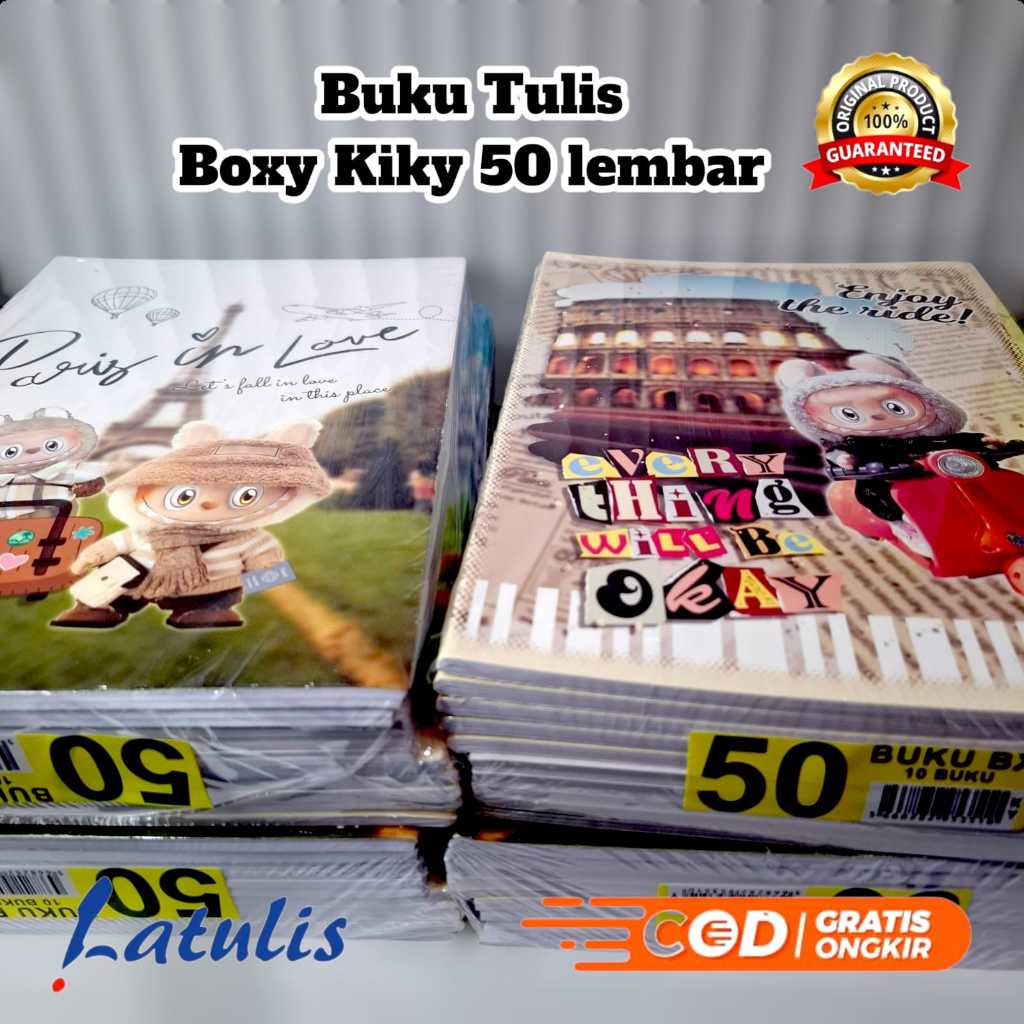 

Buku Tulis BOXY KIKY 50 lembar 1 pak (isi 10 buku) MURAH BAGUS / Ukuran Big Boss