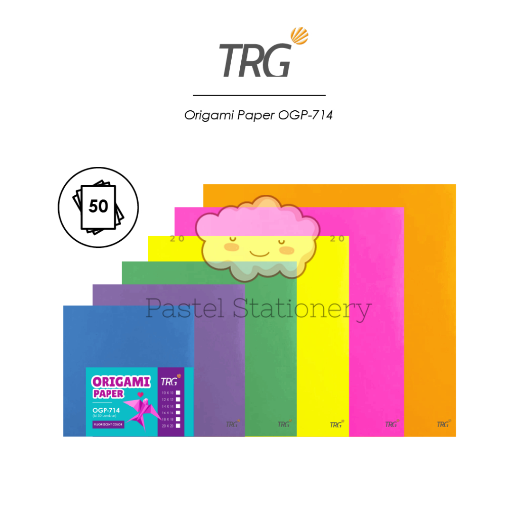 

TRG Kertas Lipat OGP-714 Ukuran 10x10 12x12 14x14 16x16 18x18 20x20 - Origami Paper 1 Pak Isi 50 Lembar TRG