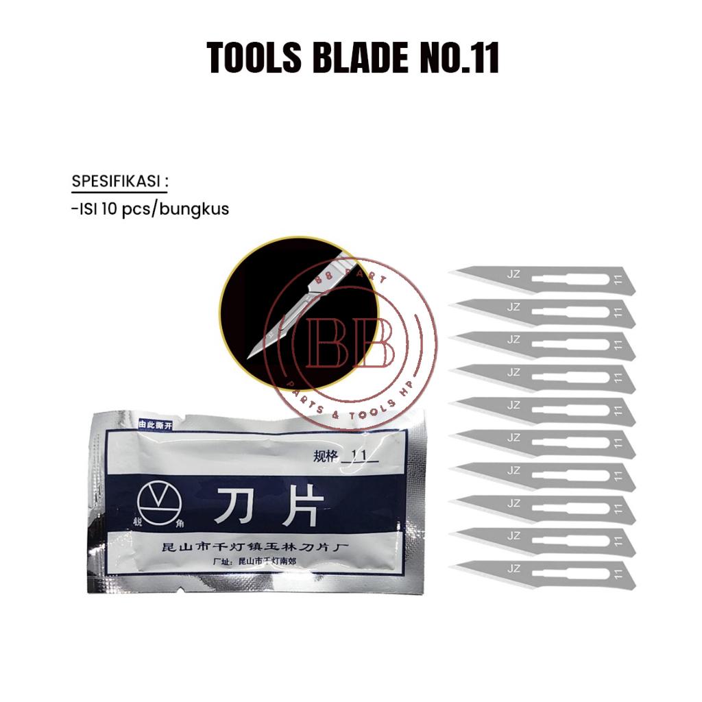 

Refill Mata Pisau JB No.11 isi 10pcs for Servis IC Ukir Surgical Blade Precision Knife