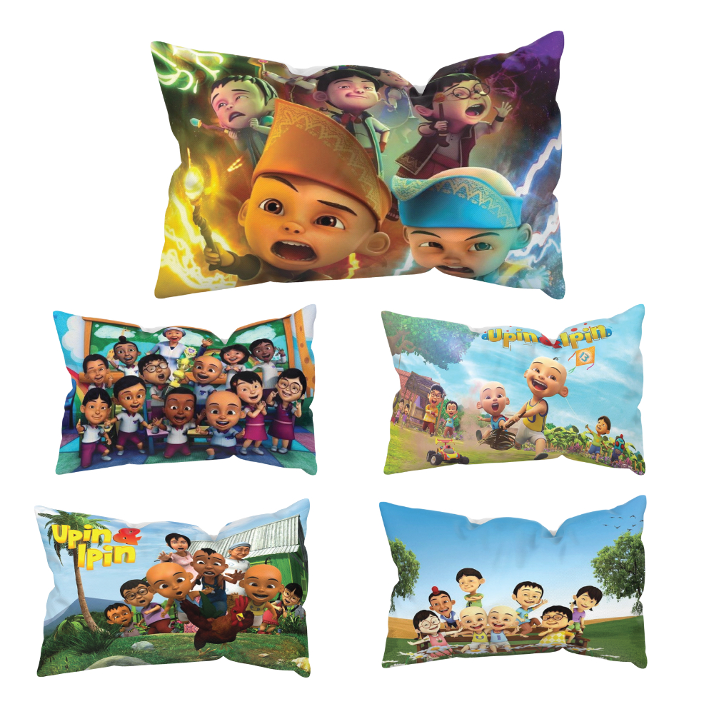 Bantal Tidur Anak Motif Kartun Ukuran 45x35 cm Motif Upin Ipin