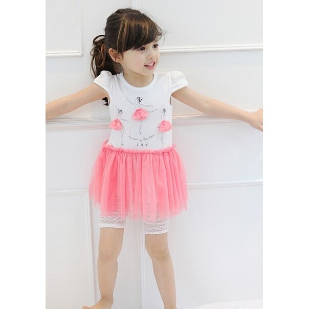 setelan Anak Kemeja Putih dengan Rok Plisket Pink 1556#37P  DEFECT