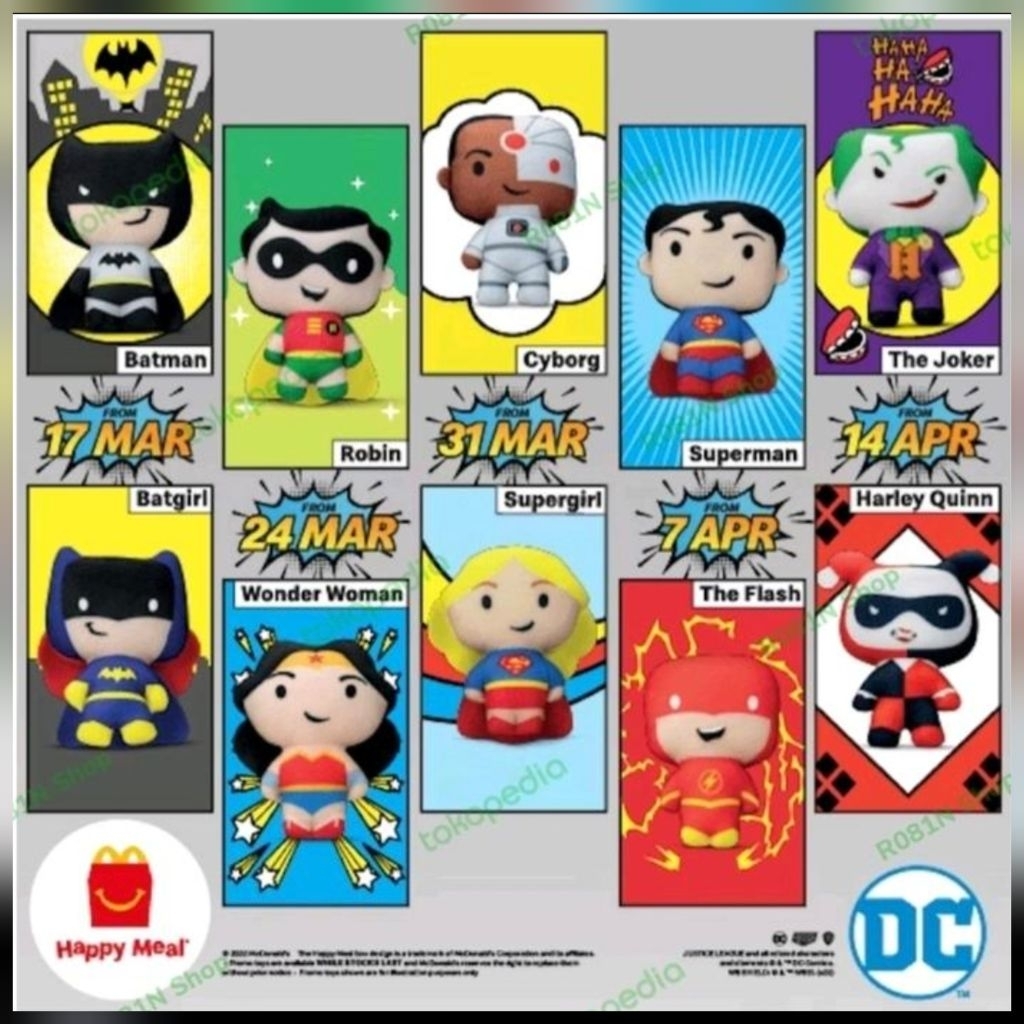 Boneka Justice League DC Happy Meal McDonald's (per pcs)