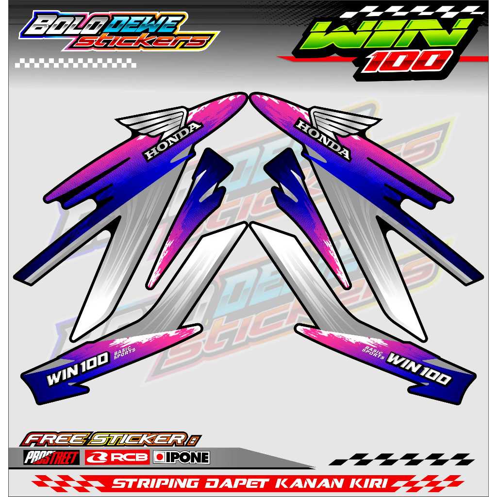 STRIPING VARIASI HONDA WIN 100 / STICKER LIST VARIASI MOTOR HONDA WIN 100