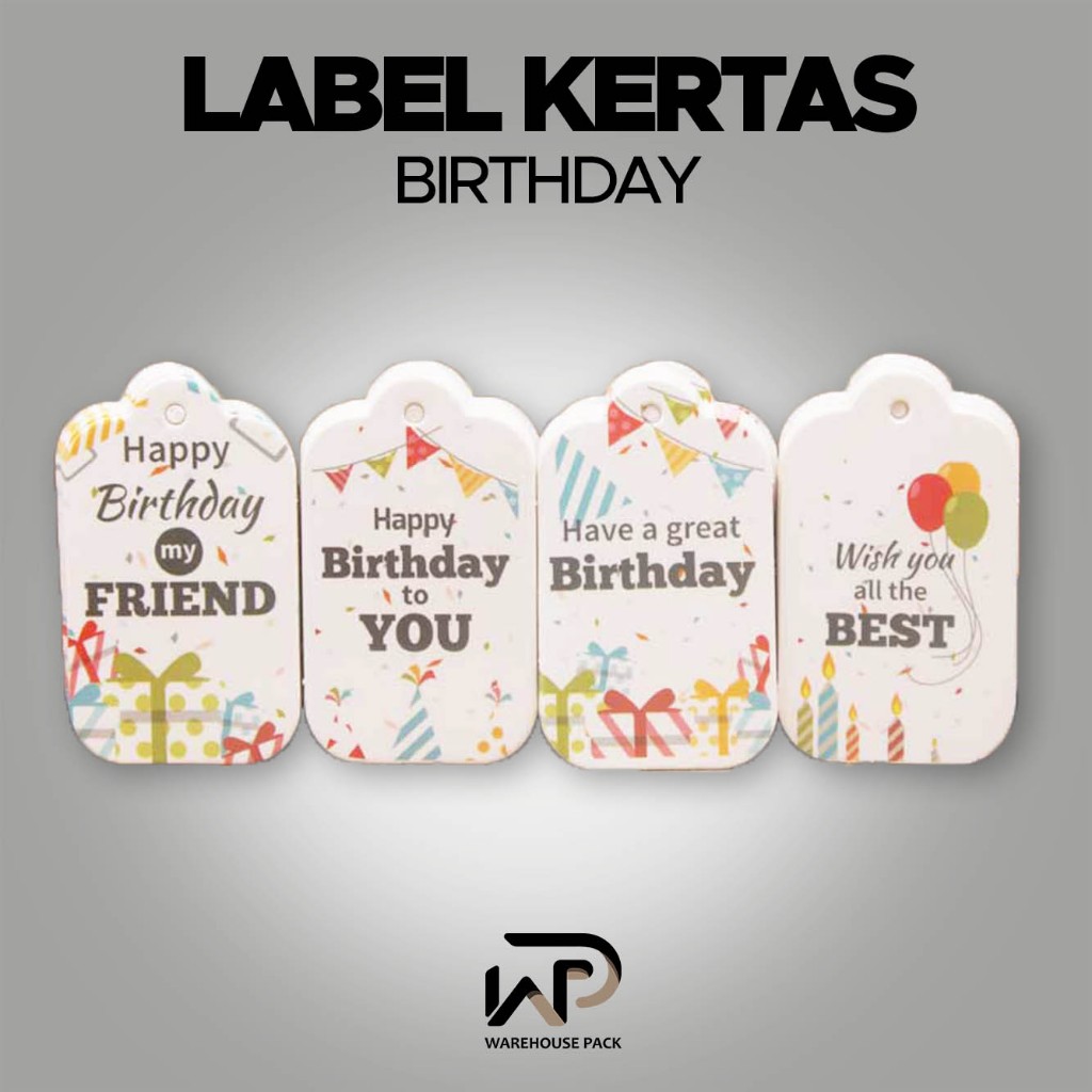 

Label Tag Happy Birthday | Hangtag Dekorasi Ulang Tahun | Hiasan Ultah Packaging Hampers Kado