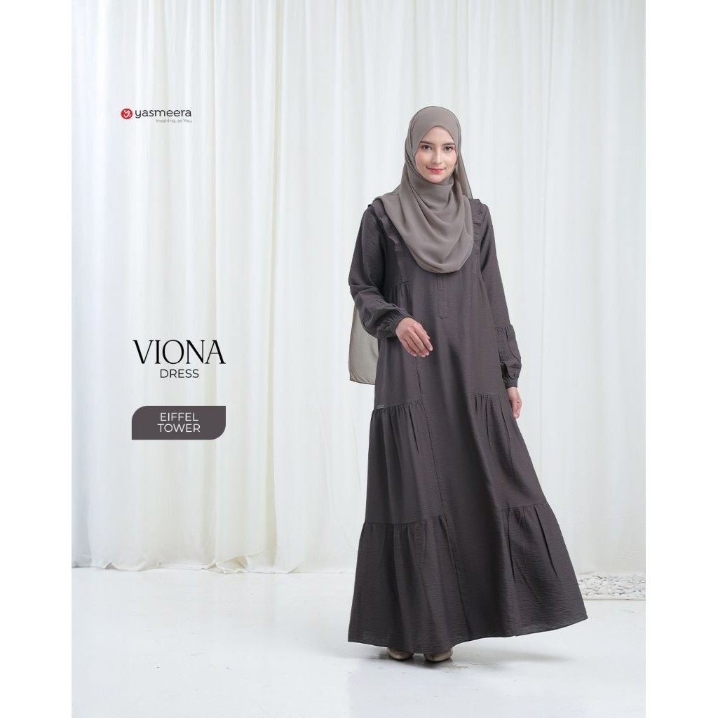 YASMEERA - VIONA DRESS - GAMIS SYARI POLOS ADEM ORIGINAL YASMEERA