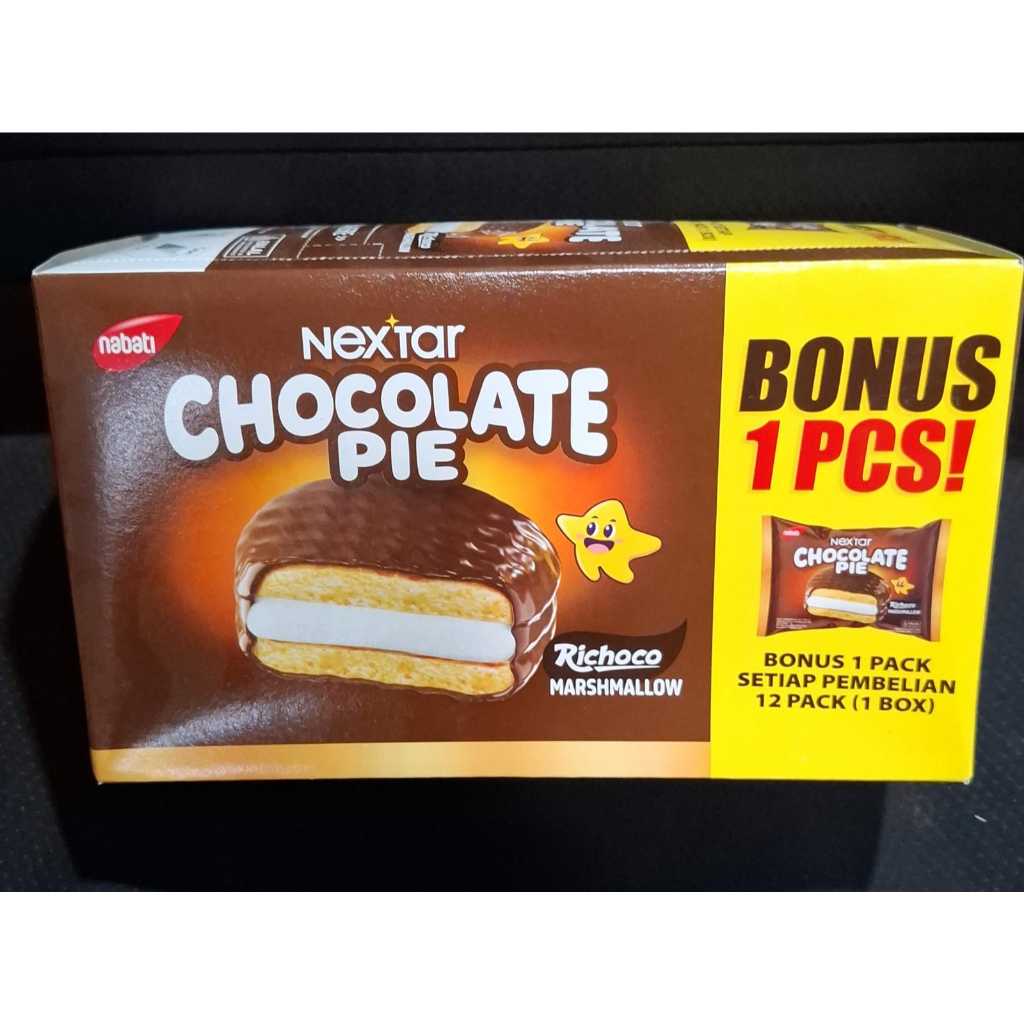 

nabati nextar 2000 chocolate pie richoco 28gr x 12 ( 1 box bonus 2pcs )