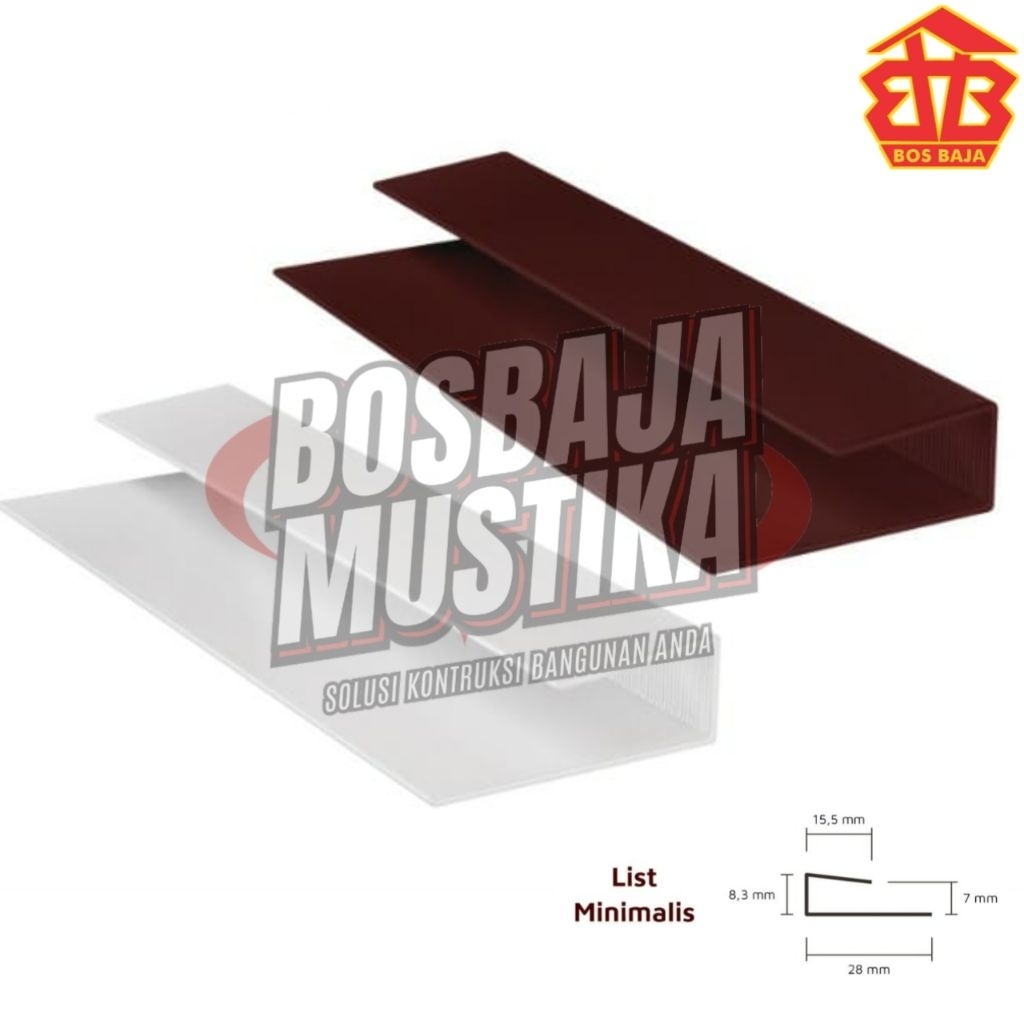 LIS MINIMALIS PLAFON PVC - LIS U 4 MTR