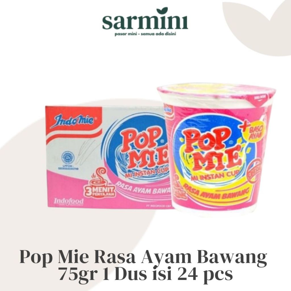 

Pop Mie Kuah Rasa Ayam Bawang 75gr 1 Dus isi 24 pcs