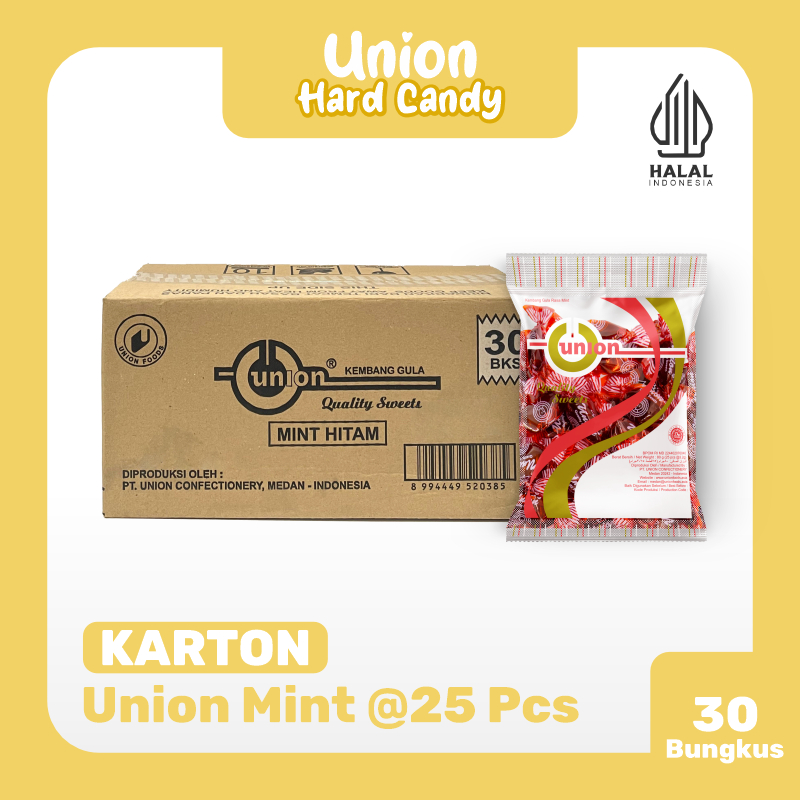 

1 Karton Permen Union Mint Hitam | 1 KARTON isi 30 Bungkus (1 Bungkus @ 25 PCS )