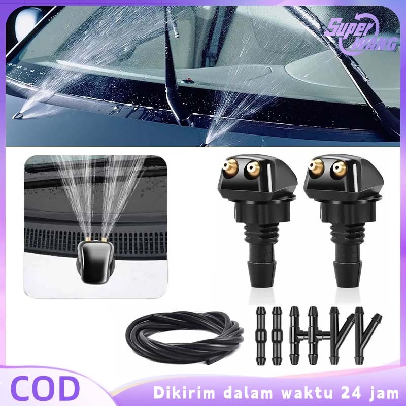 1set Nozzle Wiper Universal Semprotan Wiper Mobil Adjustable Nozzle Wiper Mobil Dengan Selang Wiper