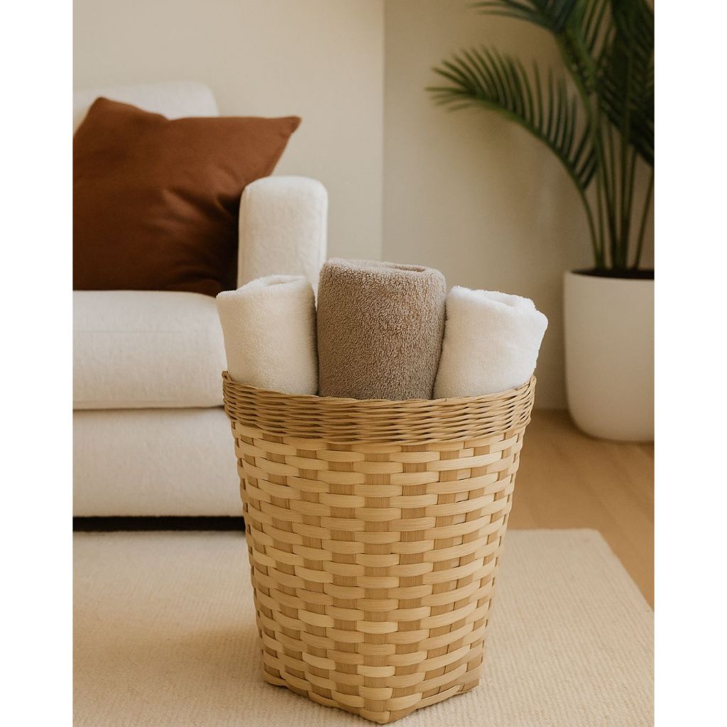 Anyaman Natural Basket / Keranjang Laundry Estetik / Keranjang Anyam Multifungsi