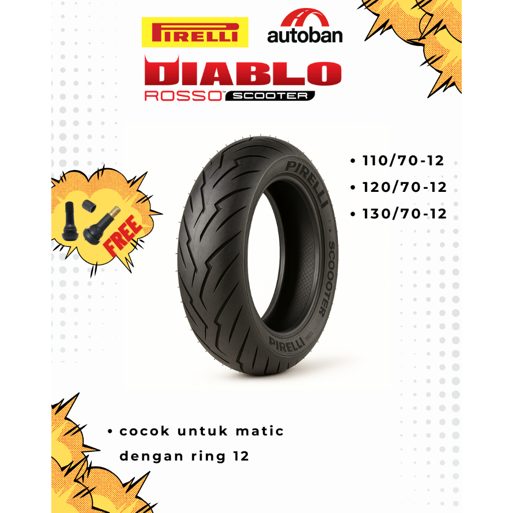 Ban Motor Pirelli Diablo Rosso Scooter Ring 12 Vespa Sprint GTS Scoopy