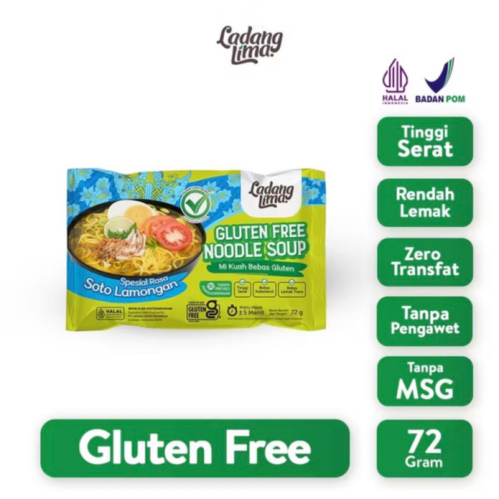 

MIE SOTO LAMONGAN 72gr | GLUTEN FREE | NO MSG | LADANG LIMA