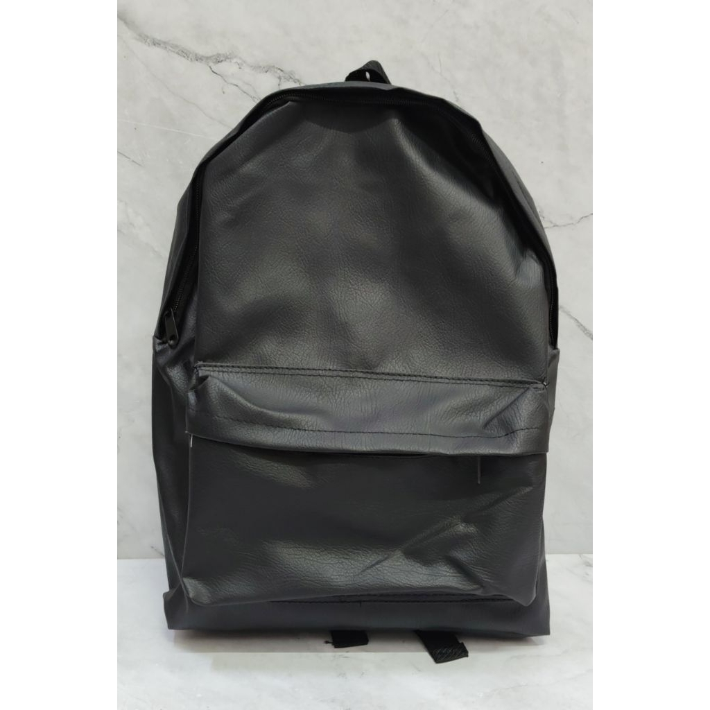 TAS RANSEL HITAM POLOS / TAS RANSEL KULIT / TAS SEKOLAH