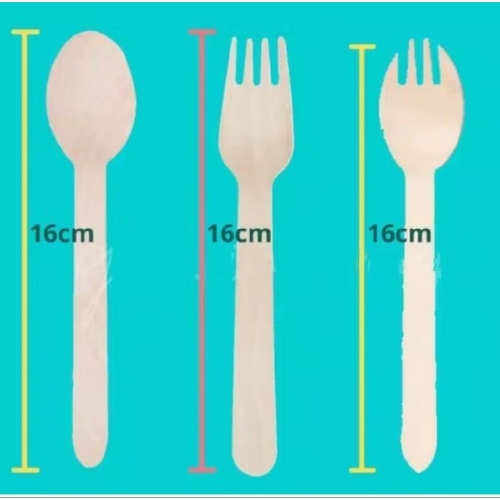 Sendok Garpu Spork Pisau kayu