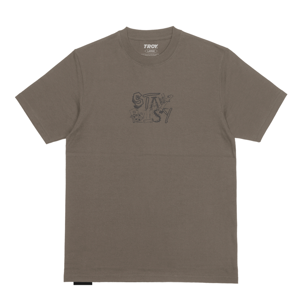 Troy Company Tshirt Maple Brown Verba Viva - Kaos Lengan Pendek Kaos Coklat Maple MTD 3196
