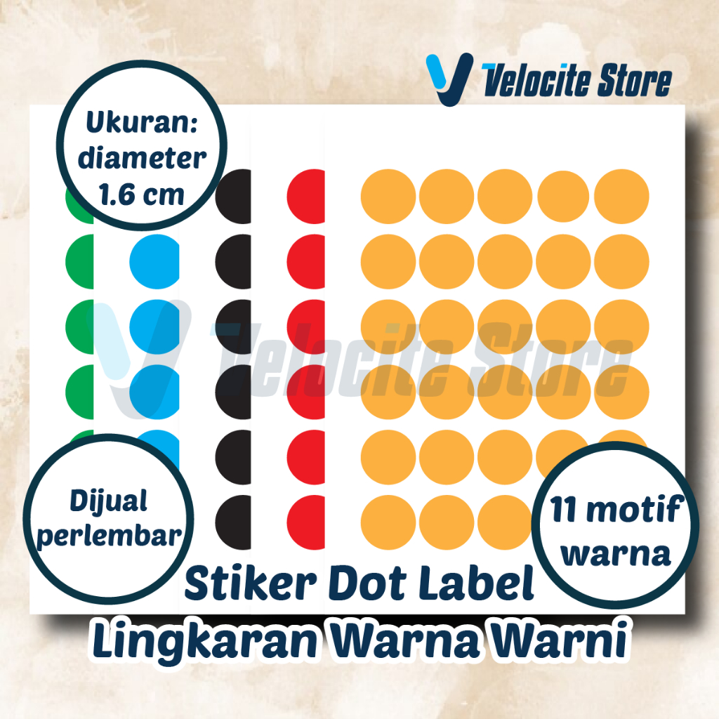 

Stiker Dot Label Lingkaran Warna Warni