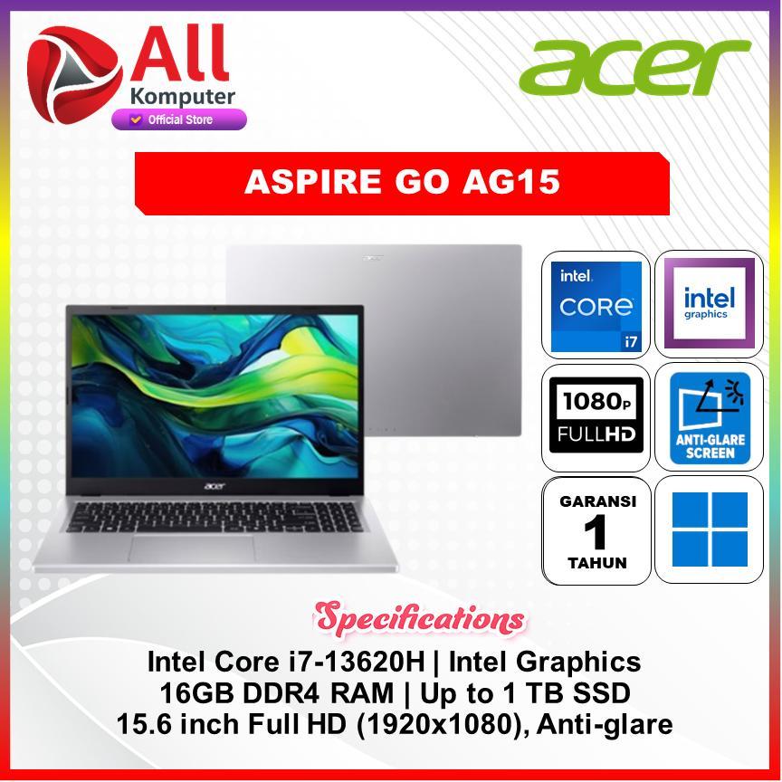 Acer Aspire Go AG15 i7-13620H 16GB 512GB 15.6” FHD – Tipis, Cepat, Windows 11, Cocok Kerja & Kuliah