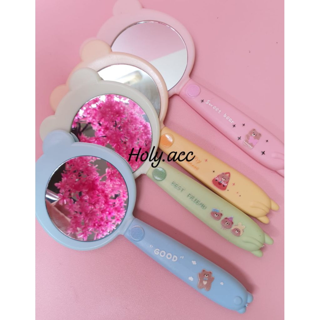 KACA GAGANG MOTIF PANDA / KACA GENGGAM / KACA GAGANG KARAKTER LUCU