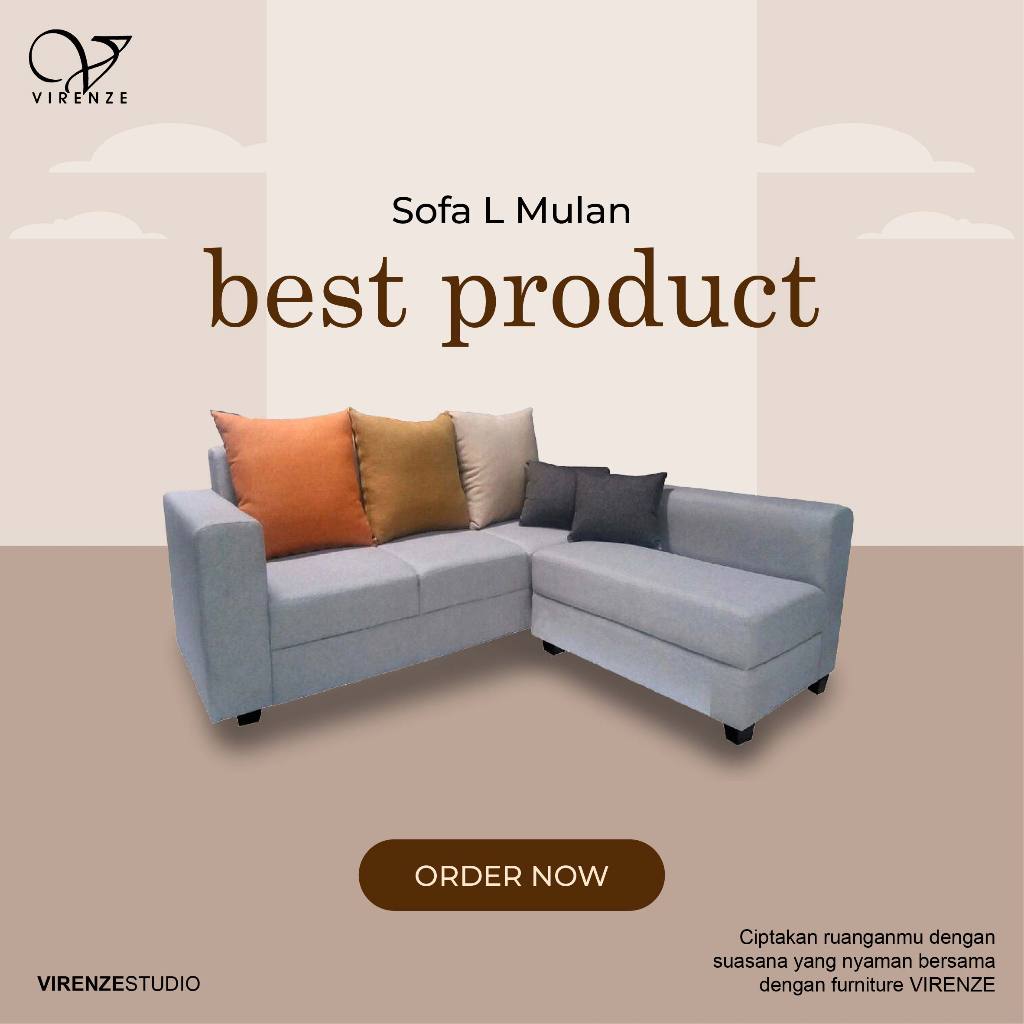 Sofa L Mulan Ruang Tamu Jateng Yogyakarta Sleman Gunung Kidul Bantul Kulon Progo