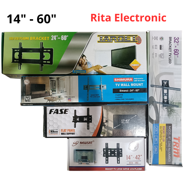 Braket TV Universal Bisa Atur Atas Bawah Ukuran 14 Inchi - 60 Inchi