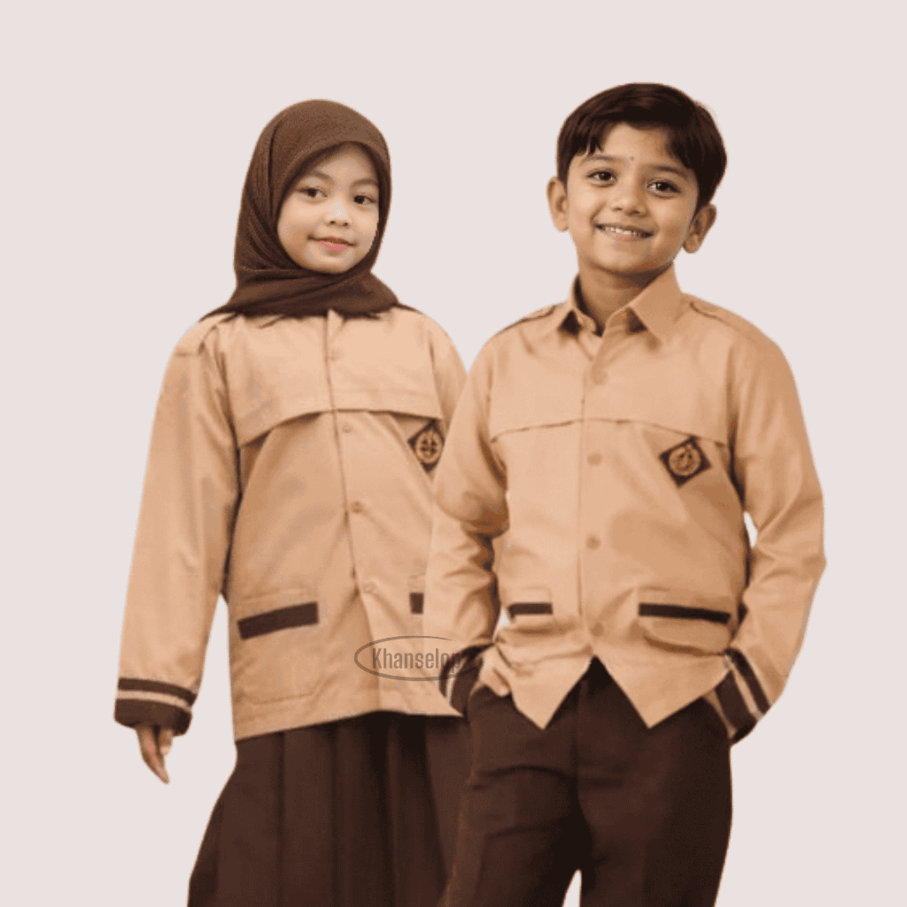 Khanselop seragam Baju Pramuka anak Siaga Lengan Panjang Sekolah Dasar Laki laki Perempuan(SD/MI)