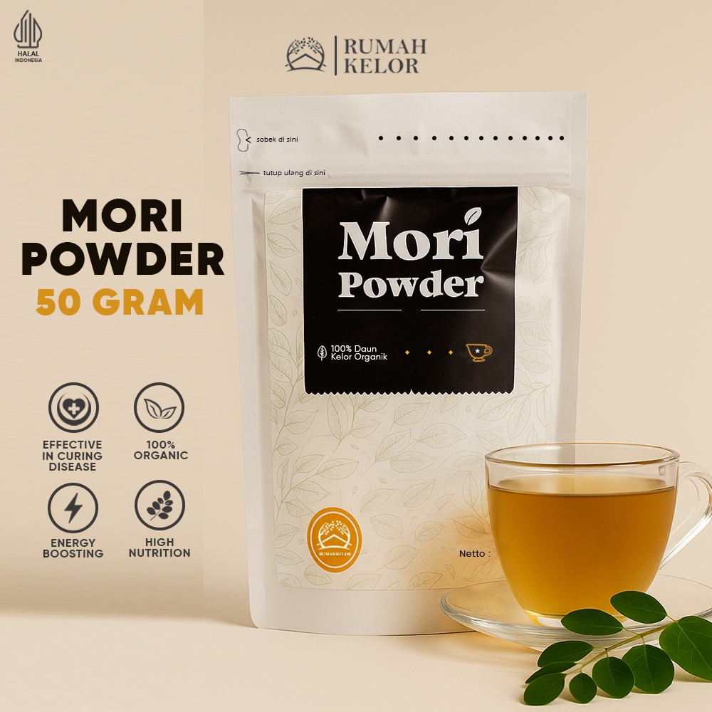 

RUMAH KELOR - MORI POWDER 50 GRAM - Bubuk Daun Kelor Premium - 100% Organik - Anti Hipertensi