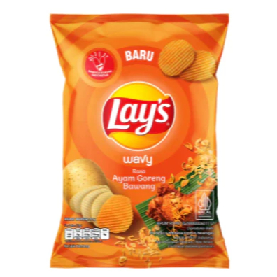 

Lay's Wavy Keripik Kentang Rasa Ayam Goreng Bawang 31gr