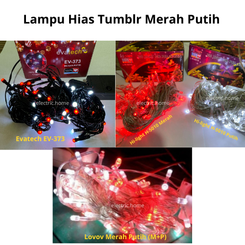LAMPU HIAS TUMBLR MERAH PUTIH | LED TUMBLR MERAH PUTIH