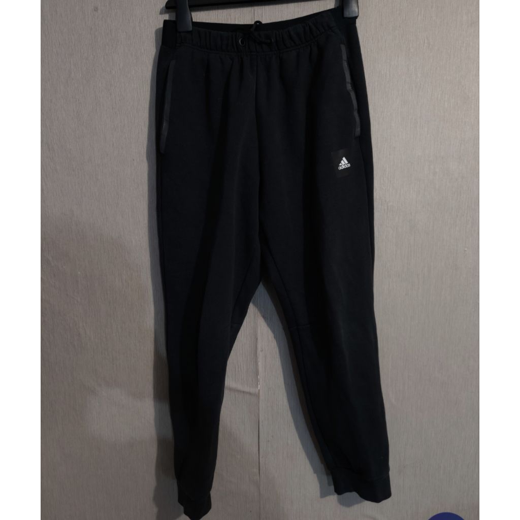 celana jogger adidas fitnes black second preloved original