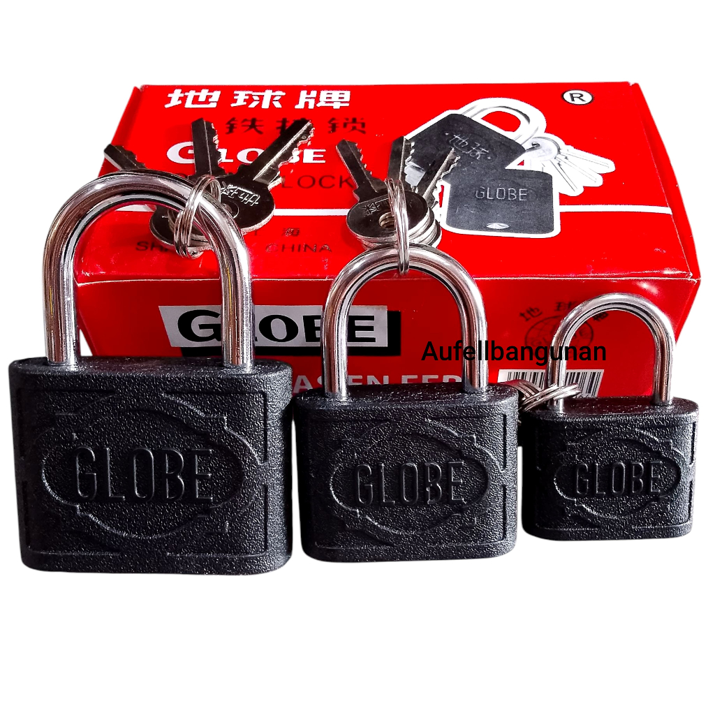 Gembok hitam Globe / gembok rumah gembok pintu hitam Globe