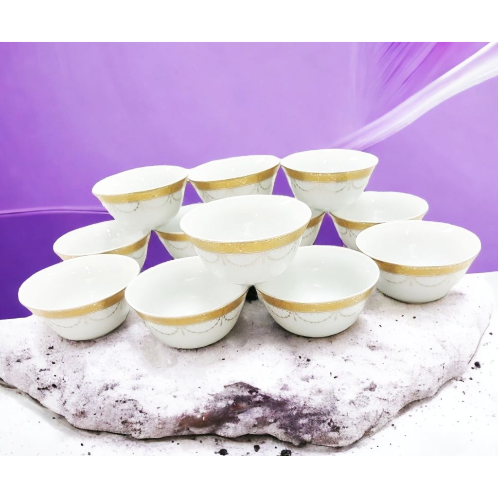 Mangkuk kecil VICENZA S18 PADI, set 12 pcs small bowl Vicenza size 3,6 inch vol 150ml, perangkat mak