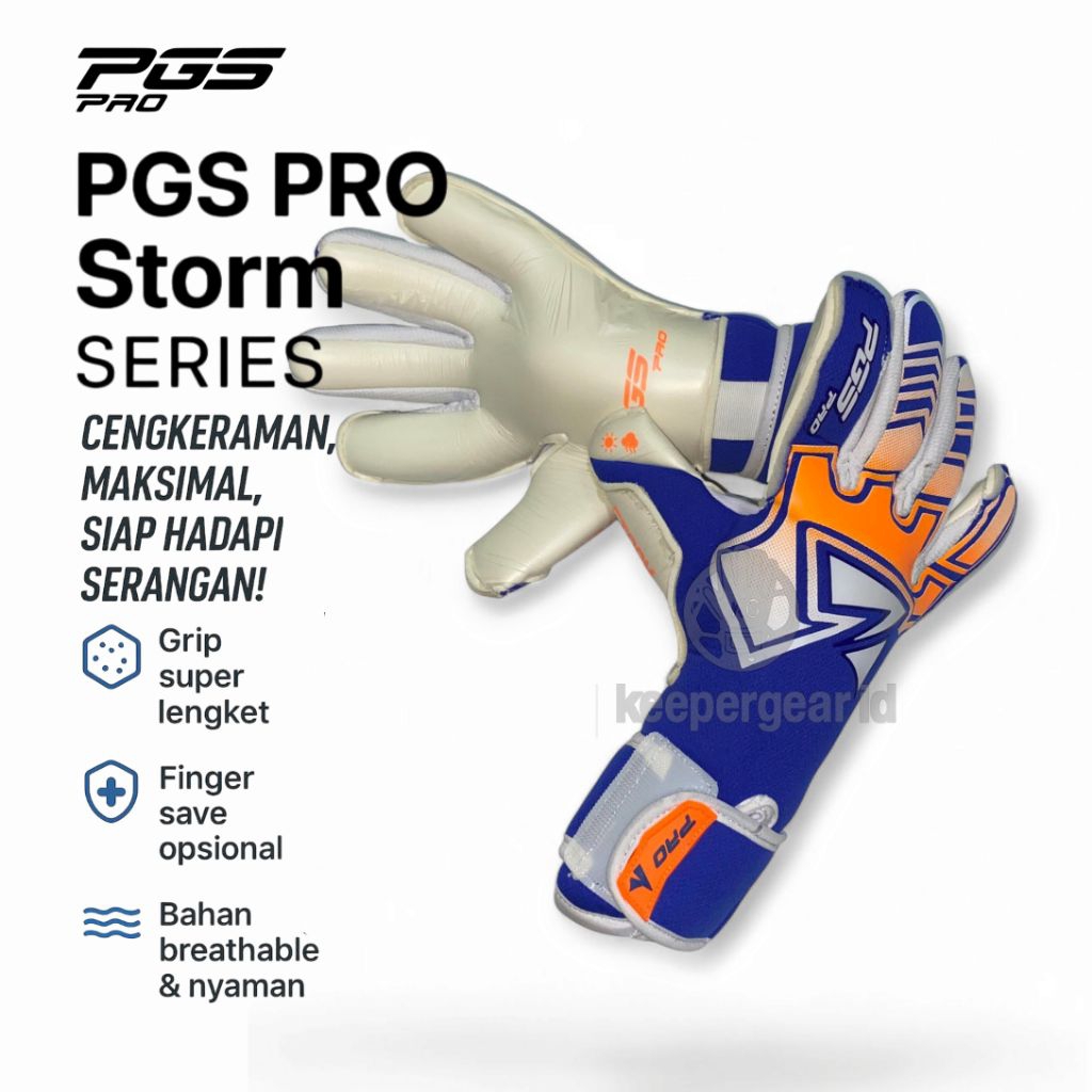 PGS PRO STORM Series 2025 BLUE Sarung Tangan Kiper Original