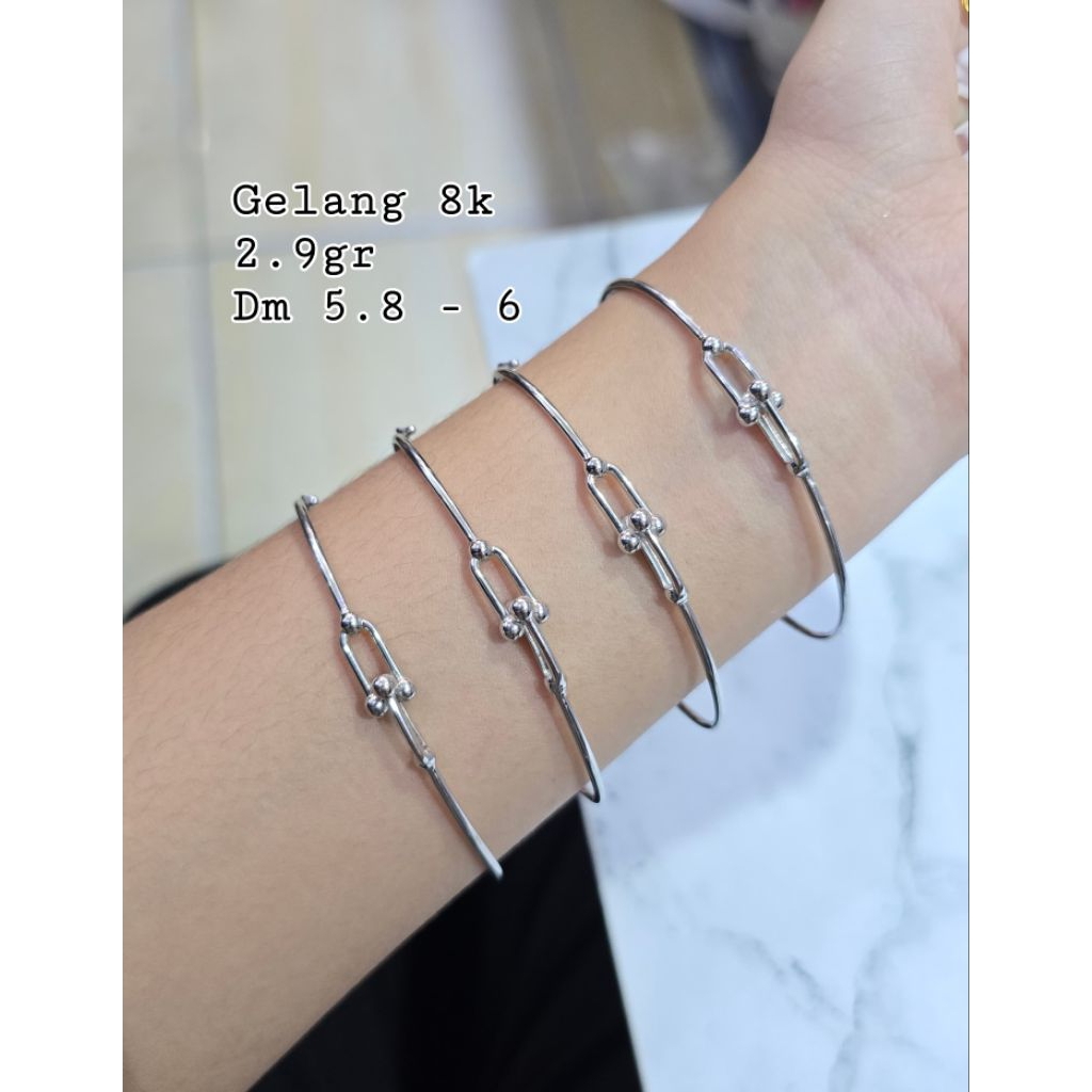 Gelang Bangle Tiffanoy Emas Putih Gembok