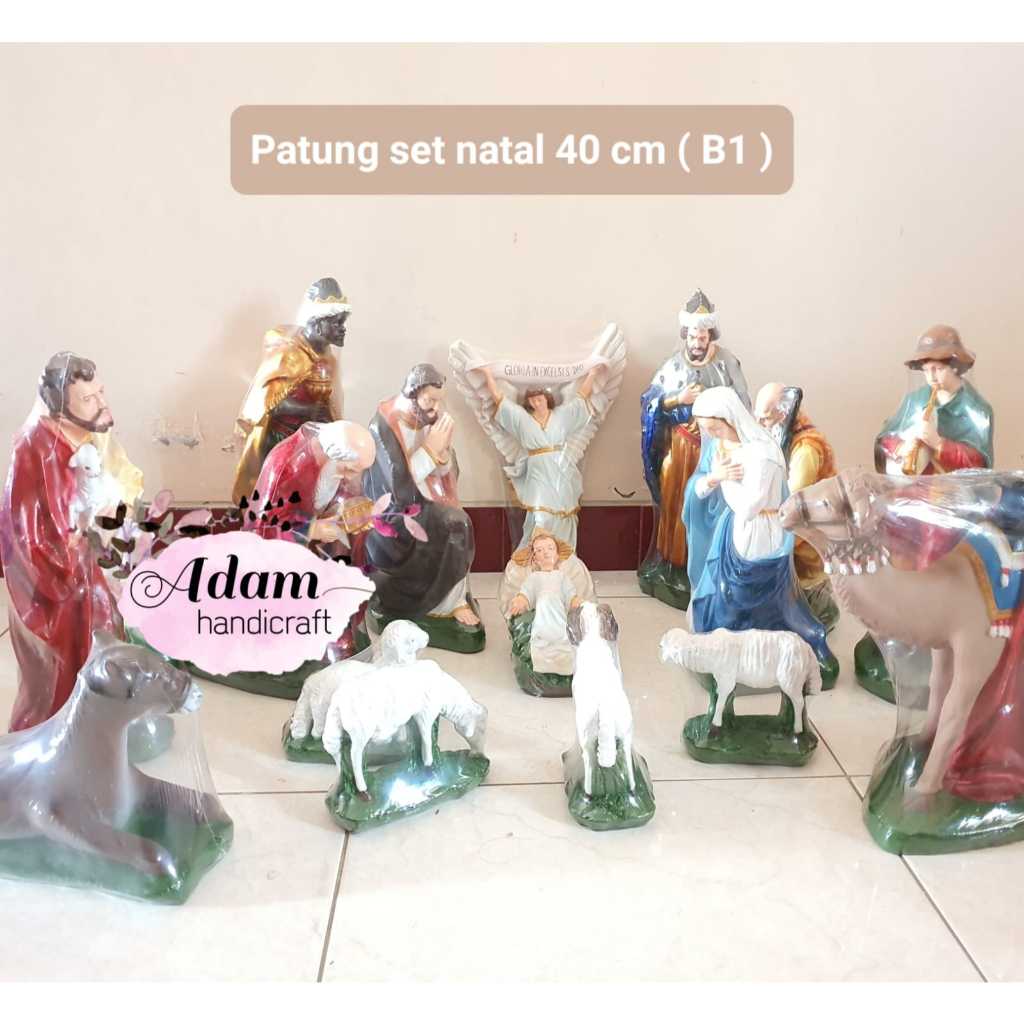 Patung set natal 40 cm dekorasi hiasan gua natal gereja