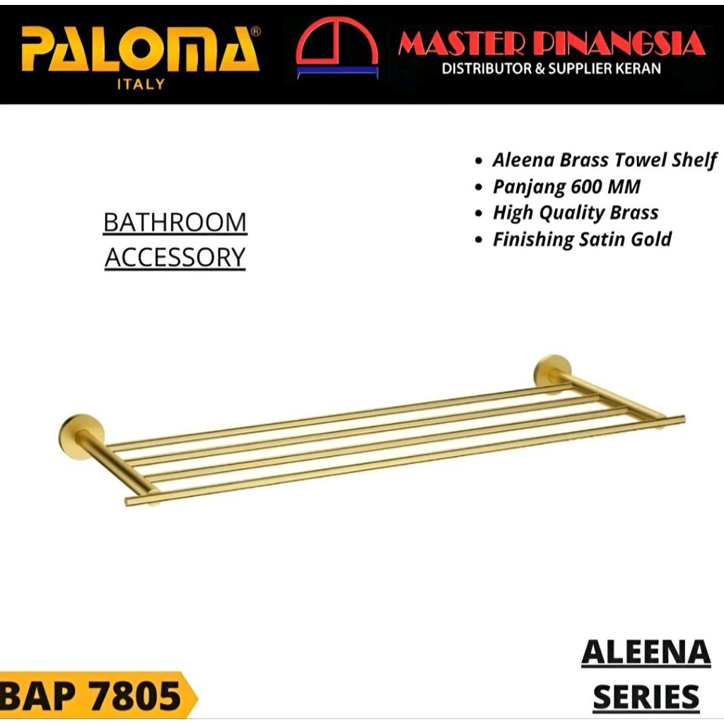 PALOMA BAP 7805 Rak Handuk Gantungan Handuk dan Baju Kamar Mandi Satin Gold