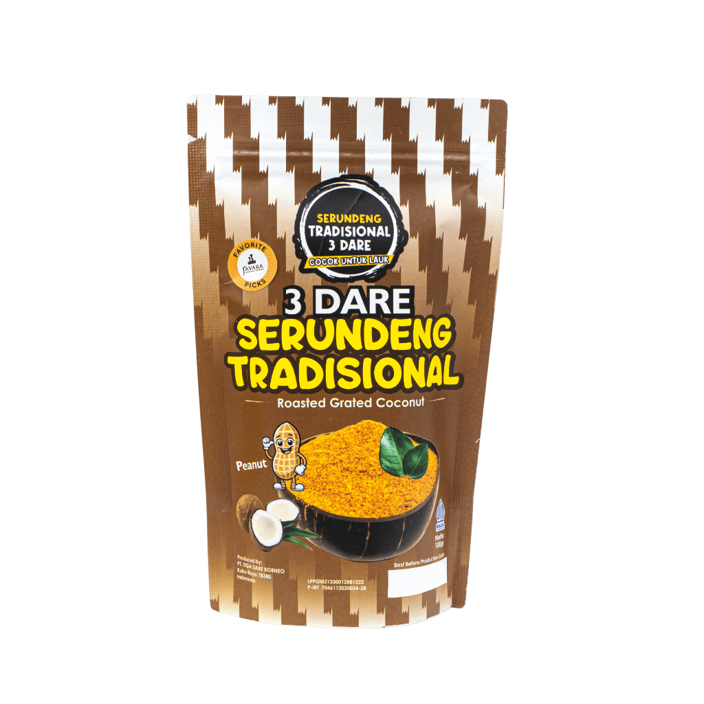 

Serundeng 3 Dare Serundeng Tradisional Rasa Kacang 100gr - Traditional Roasted Grated Coconut