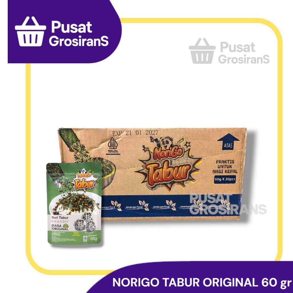 

NoriGo Nori Tabur Original / Spicy / Barbeque / Seafood 60gr 1 Karton isi 20pcs