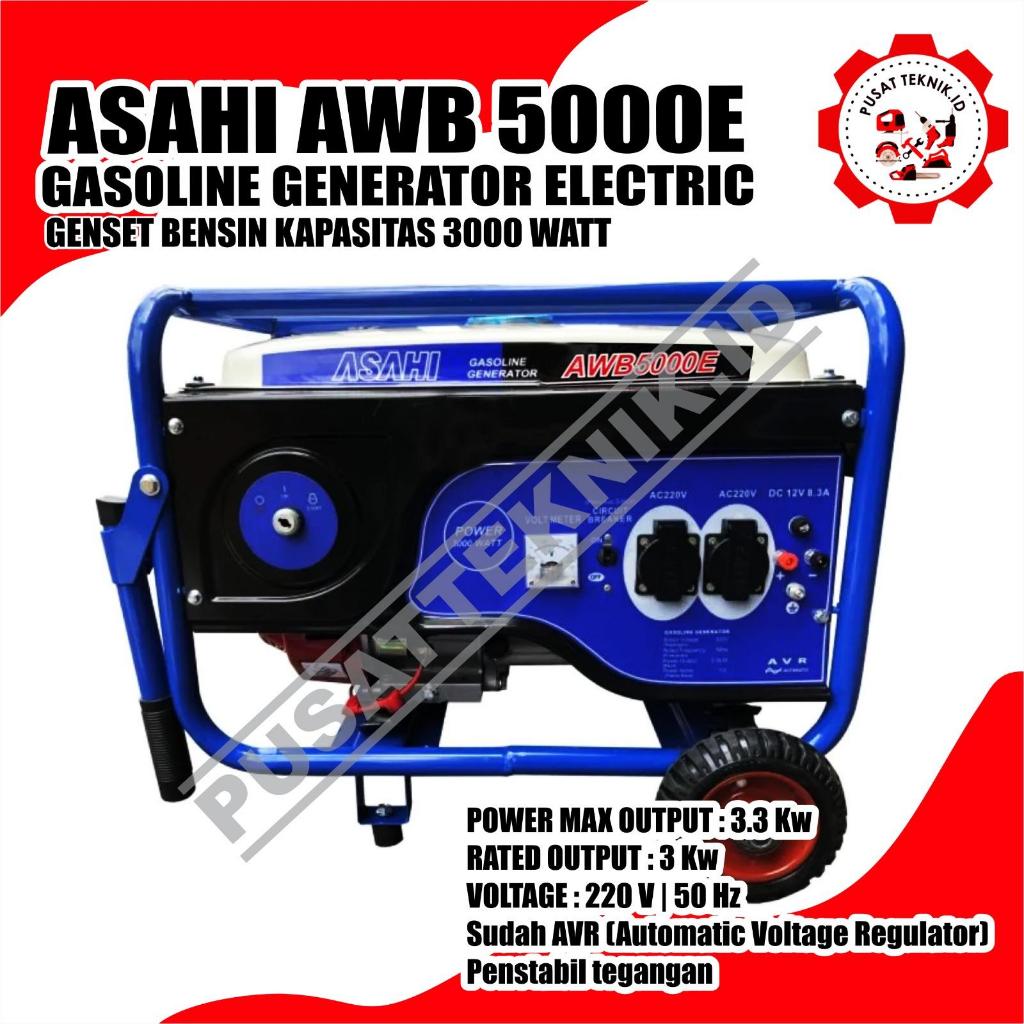 GENSET ASAHI AWB 5000 / AWB 5000E GENERATOR SET 3000 WATT JENSET BENSIN AWB5000 / AWB500 E GASOLINE