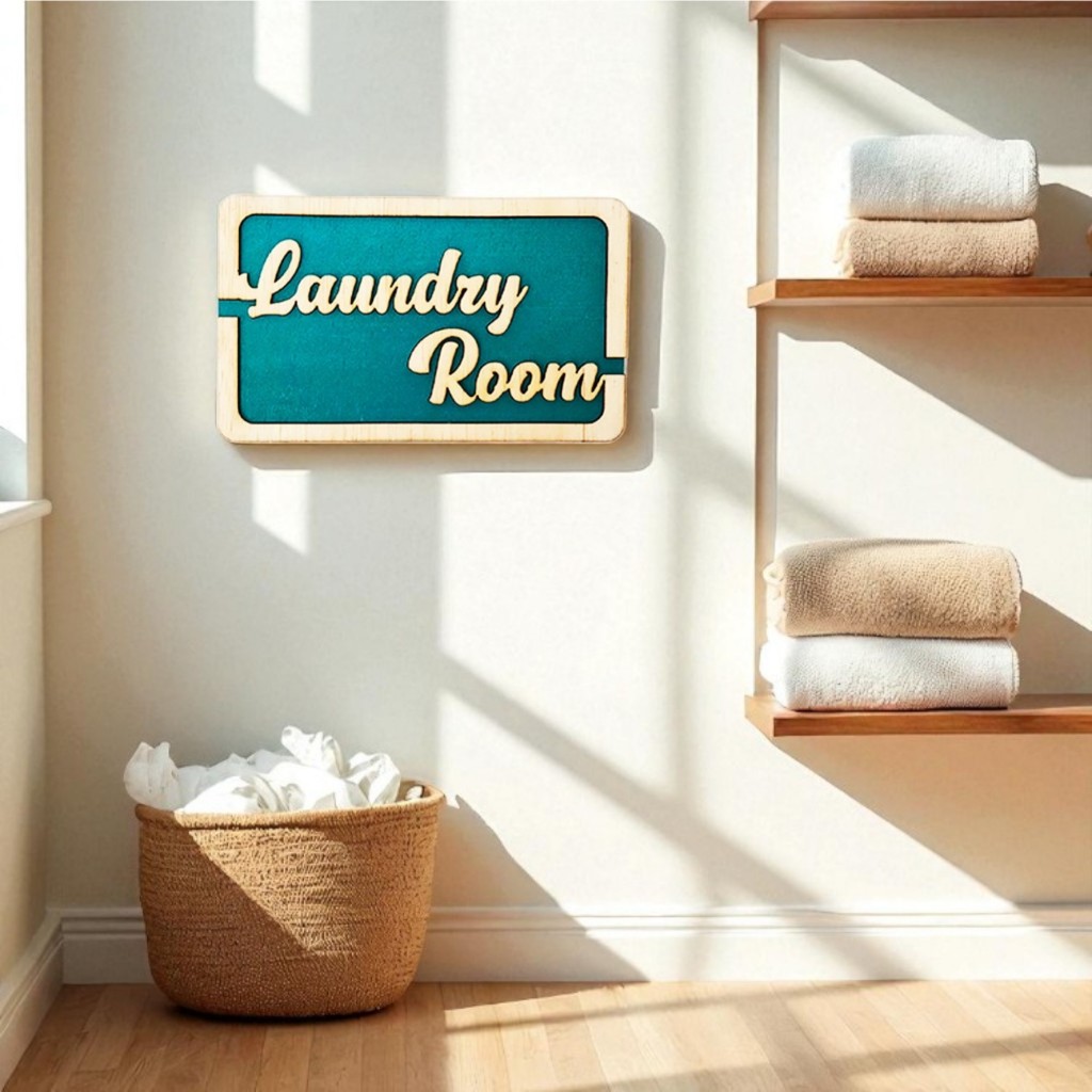 PAJANGAN DINDING TULISAN TIMBUL Material kayu multiplek 3mm - LAUNDRY ROOM/KITCHEN/TOILET/KIBLAT