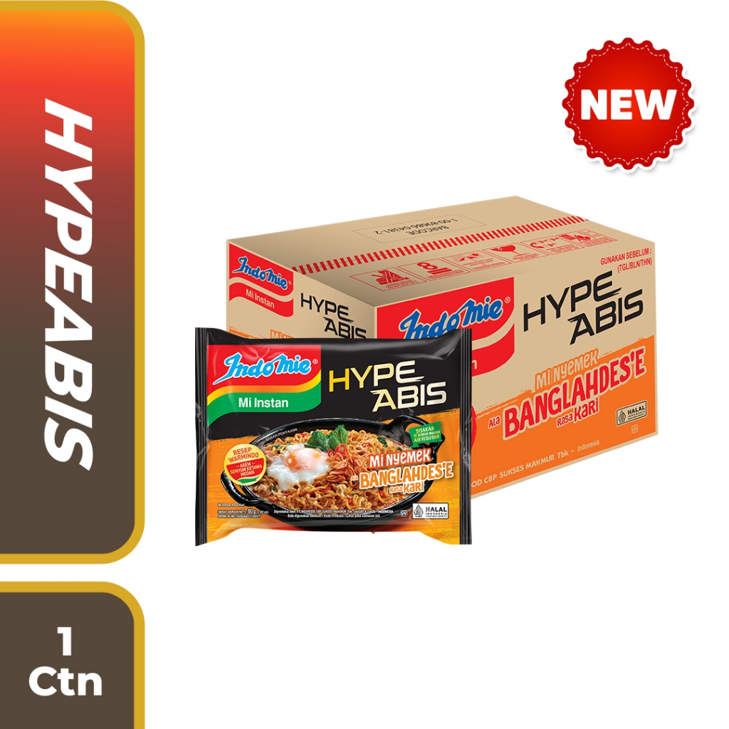 

CTN - Indomie Hypeabis Mie Nyemek Banglahdes'e Rasa Kari 80gr
